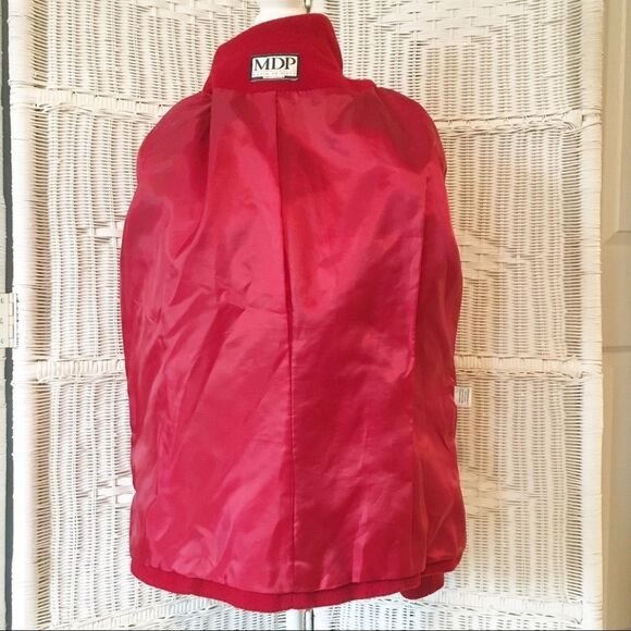 MDP Mario De Pinto Red Wool Zip Jacket Womens Made USA Tailored Coat Minimalist - Picture 12 of 12